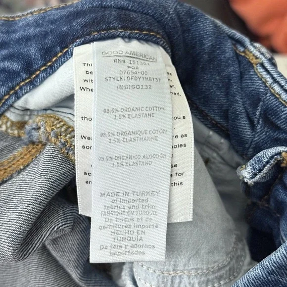 Good American High Rise Flare Jeans Women's 14/32 Blue Stretch Denim Medium Wash - Picture 7 of 8